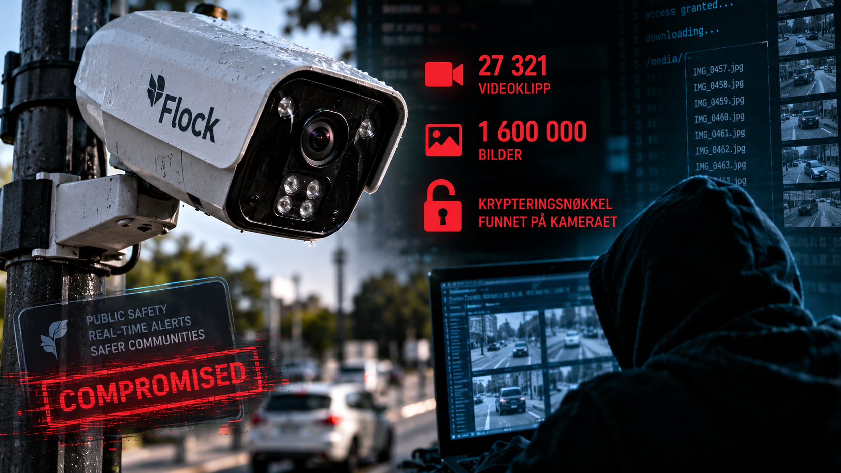Flock overvåkingskamera hacket – 1,6 millioner bilder og 27 321 videoklipp hentet ut