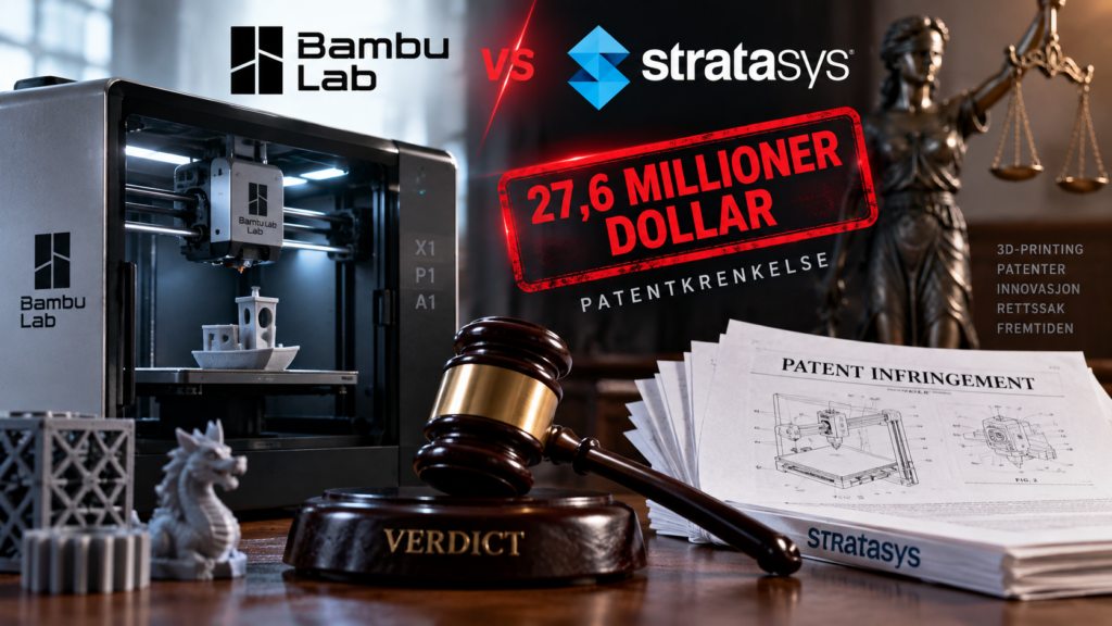 Bambu Lab dømt til å betale 27,6 millioner dollar etter patentsøksmål