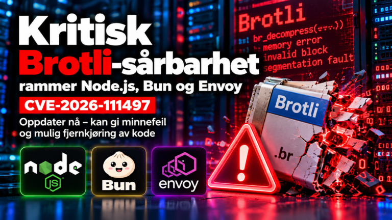 Brotli-sårbarhet rammer Node.js, Bun og Envoy – oppdater nå