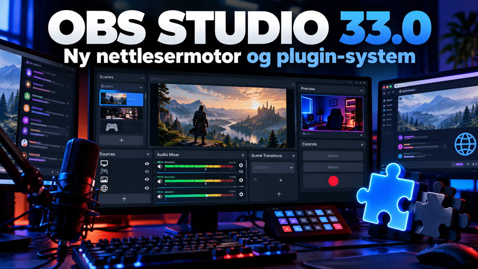 OBS Studio 33.0 med oppdatert nettlesermotor, plugin-system og verktøy for strømming